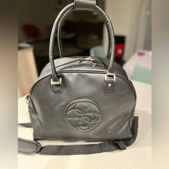 Guess duffle bag leather travel suitcase black logo versatile dome KORRY epi - Picture 13 of 14